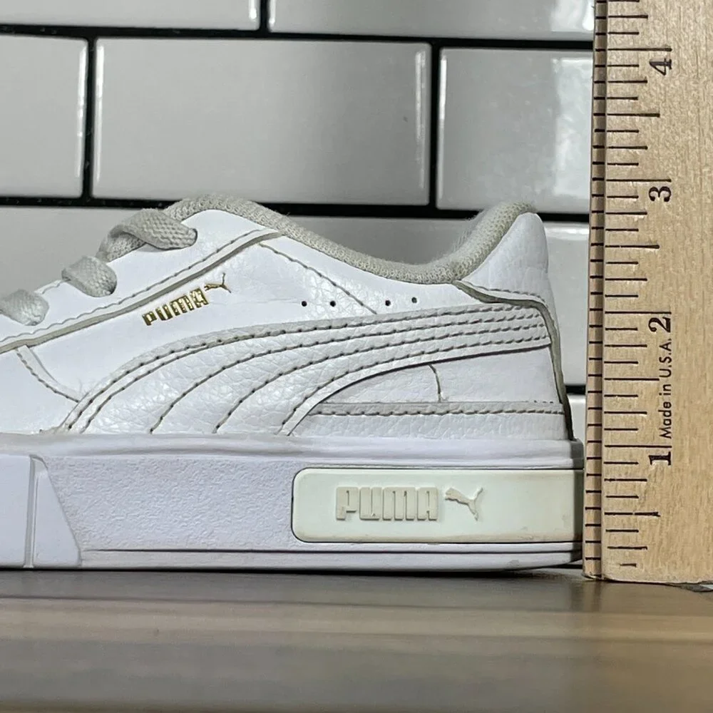Puma Cali Star Toddler Boys Size 9C Shoes White Faux Leather Slip On Sneakers